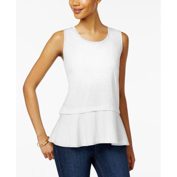 Style & Co Cotton Peplum Hem Top - Picture 1 of 1